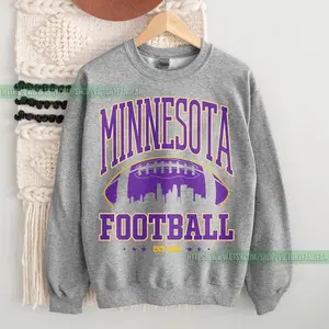 [Sale off up to 50%] Minnesota Football Sweatshirt, Vintage Minnesota Football Crewneck, Crewneck, Minnesota Fan Gift, streetwear graphic tee