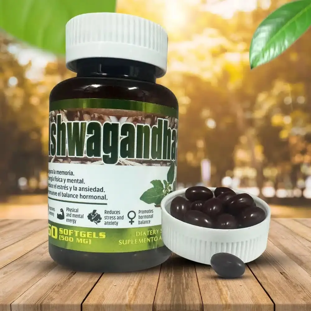 Ashwagandha Suplemento 500mg de 60 Soft Gels – Tu Aliado Natural para el Bienestar