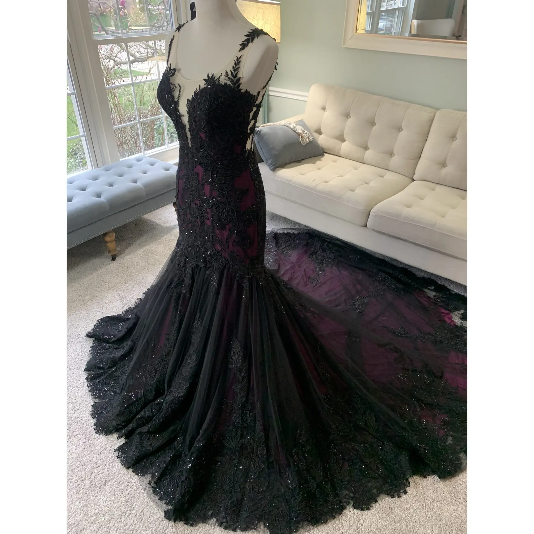 Rayne Black and Purple Wedding Dress, Gothic Wedding Dress, Trumpet Black  Dress - TikTok Shop
