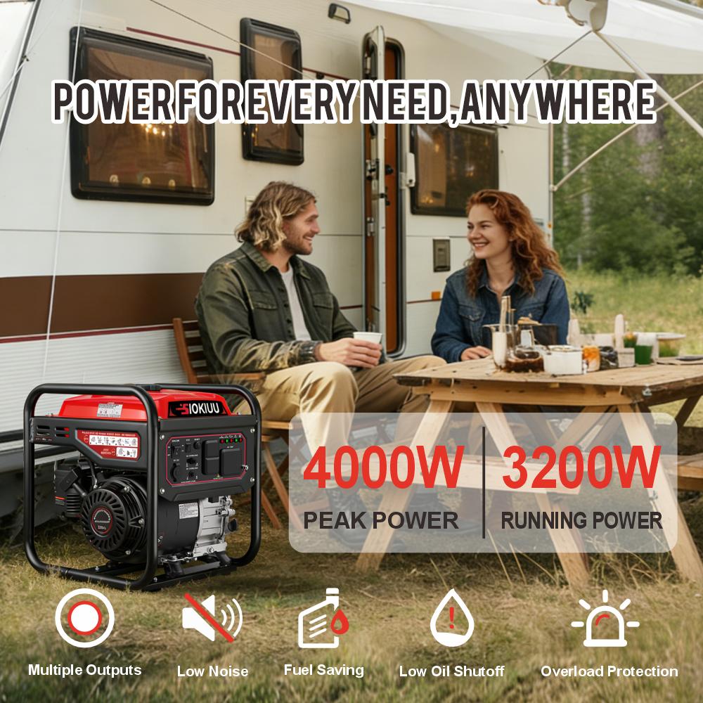 4000W Super Quiet Portable Inverter Generator 208cc Gas Powered for House Power Emergency Backup RV Camping Ultra Lightweight CO Sensor EPA Compliant ECO Mode 3-Year Warranty 4000W Super Quiet Portable Inverter Generator 208cc Gas Powered for House Power Emergency Backup RV Camping Ultra Lightweight CO Sensor EPA Compliant ECO Mode 3-Year Warranty