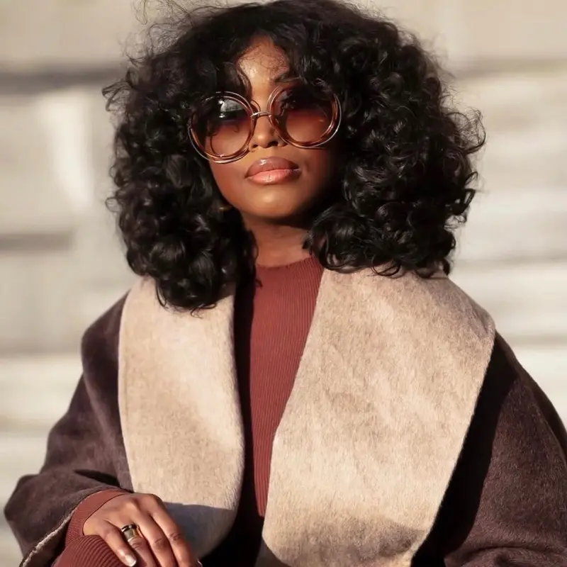 New 12” Indian Curly Wigs for Women Natural