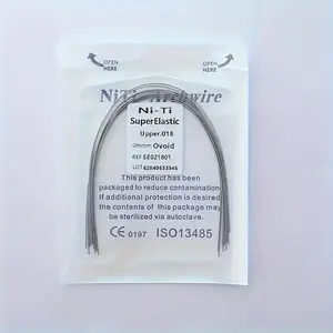 10pcs NI-TI Metal Round Bow Wire Set, Super Elastic Teeth Correction Bracket Wire for Upper/Lower Teeth, Metal Material Size Option Stretching Gear Steel Rod Stainless Steel Rod