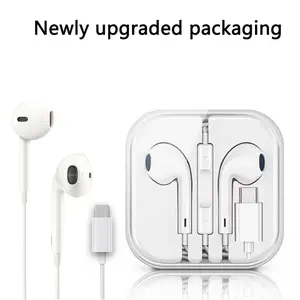 Type-C Wired Headphones with Volume Control, Compatible with iPhone iPad Huawei Samsung, Digital Chip, Crystal Box Packaging