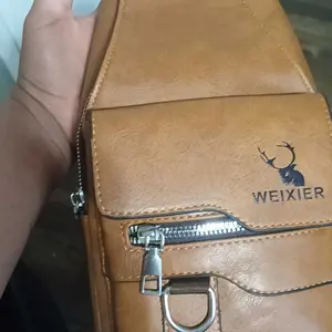 【Local Delivery】Maxoner 1pc Retro Brown Men's Chest Bag, Waterproof Daily Commute Bag, Solid Color Fashionable Slant Shoulder Bag Fathersdaygift Durable Crossbody Fanny Pack