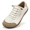 HOBIBEAR Women's Leather Barefoot Shoes - 0-Drop Flexible Sole, Wide Toe Box Minimalist Barefoot Sneakers, All Seasons Fashionable Casual Trainers for Walking & Athletic Use