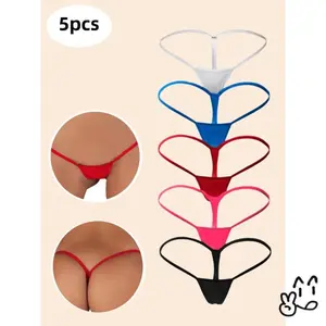 New fashion style 5pcs Sexy Milk Silk Low-Waist T-Back Women's Thongs, Comfortable And Seductive Lingerie