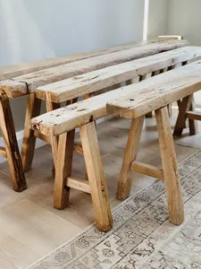 Vintage Skinny Elm Bench - Perfect for Home Decor or use in a Mud Room