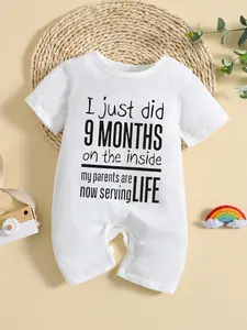 2026 Spring Summer New Round Neck Short Sleeve One-Piece Jumpsuit Bodysuit for Boys Girls Babies, Outdoor Wear for Newborn Infants, Baby Clothes Girl