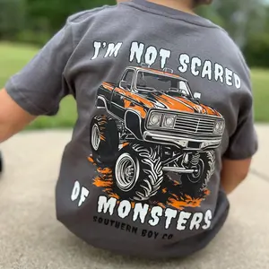SHORT Not Scared of Monsters Boys Tee, Southern Boy Youth Tee, Gift For Son