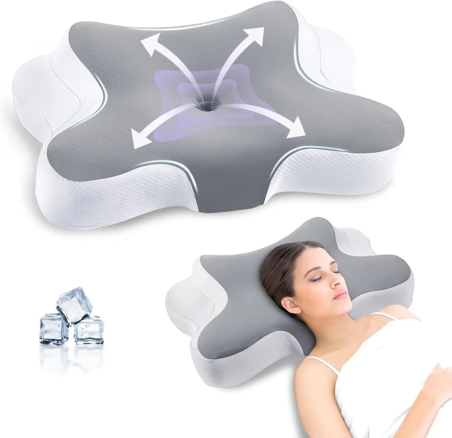 Cervical Pillow for Neck and houlder, Memory Foam Pillow,Ergonomic Neck upport Pillow for ide Back tomach leepers with Pillowcase