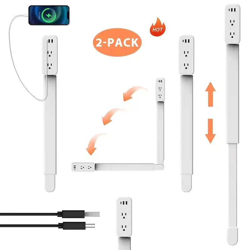 Outlet Extender - Adjustable Multi-Port Power Strip for Home & Office Use - Compact Design with Multiple Outlets - Ideal for Charging Devices