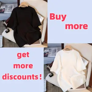 Buy more, get more discounts!,Classic loose round-neck shirt set, available in black and white - casual home wear top,Sport T-shirt, regular-length T-shirt, lightweight and breathable, casual style.