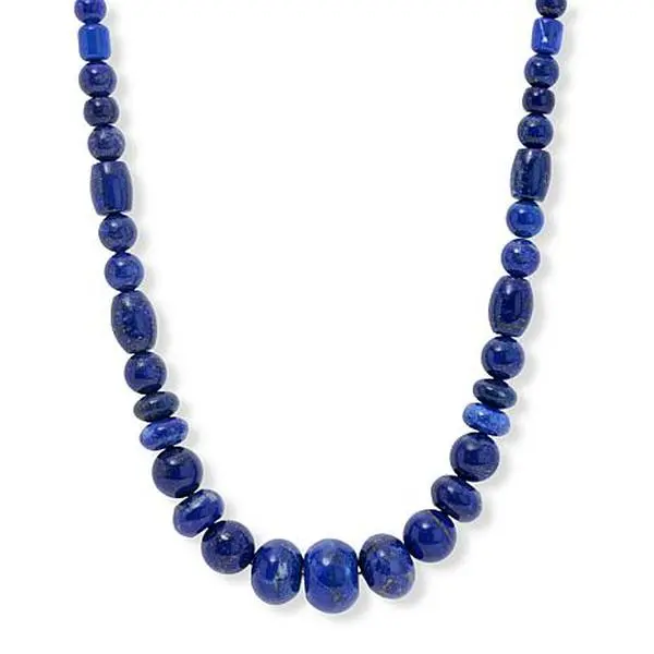 Mine Finds by Jay King Sterling Silver Graduated Lapis Bead Necklace