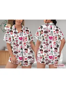 Elvis Presley Women's Pajamas Short Set, Elvis Presley Loungewear for Sleeping