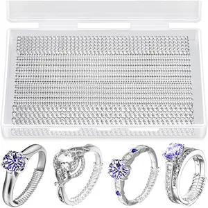 22 Pack Ring Sizer Adjuster for Loose Rings, 4 Sizes Silicone Ring Guards Invisible Ring Adjuster Spiral Ring Spacers Fitter with Polishing Cloth, Transparent Ring Resizer Tightener for Women and Men