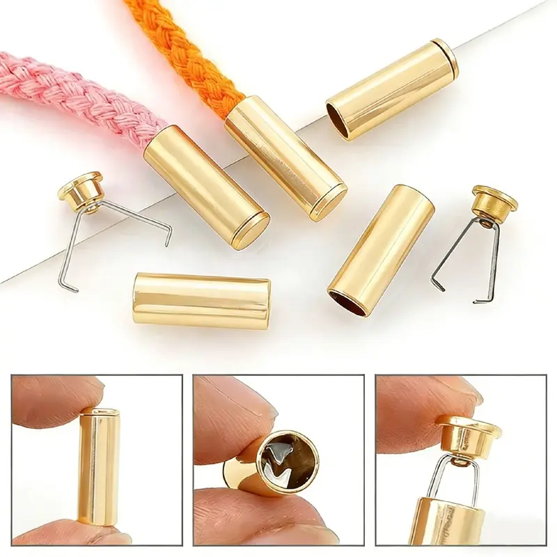 Rope Lock, Snap Buckle Rope Clamp, Adjustable Metal Fastener, Ideal for Laces, Hoodies, Jackets, Pants, Cable Management