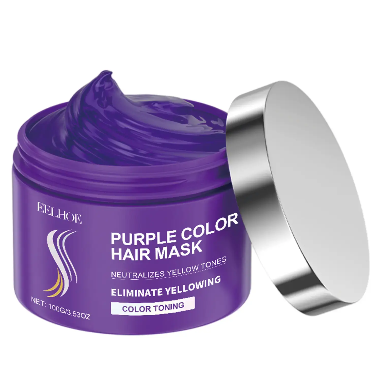 2-in-1 Purple Hair Mask for Blonde Hair – Deep Conditioning Toner that Neutralizes Brassy Yellow Tones | Hair Repair Mask for Bleached, Silver & Color Treated Hair | Hydrating Keratin Treatment for Women & Men
