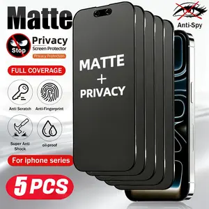 5-Pack Matte Privacy Protection Ceramic Screen Protector for iPhone 17 Pro Max, 17 Air, 16 Pro Max, 15 Pro Max, Anti-Fingerprint, Easy Application, Durable