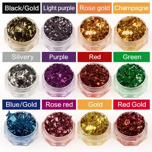 12-Color Gold Foil Kit - Vibrant Metallic Sheets with Tweezers for Resin Art & Nails, Add Holiday Sparkle to Christmas Gifts and DIY Decor