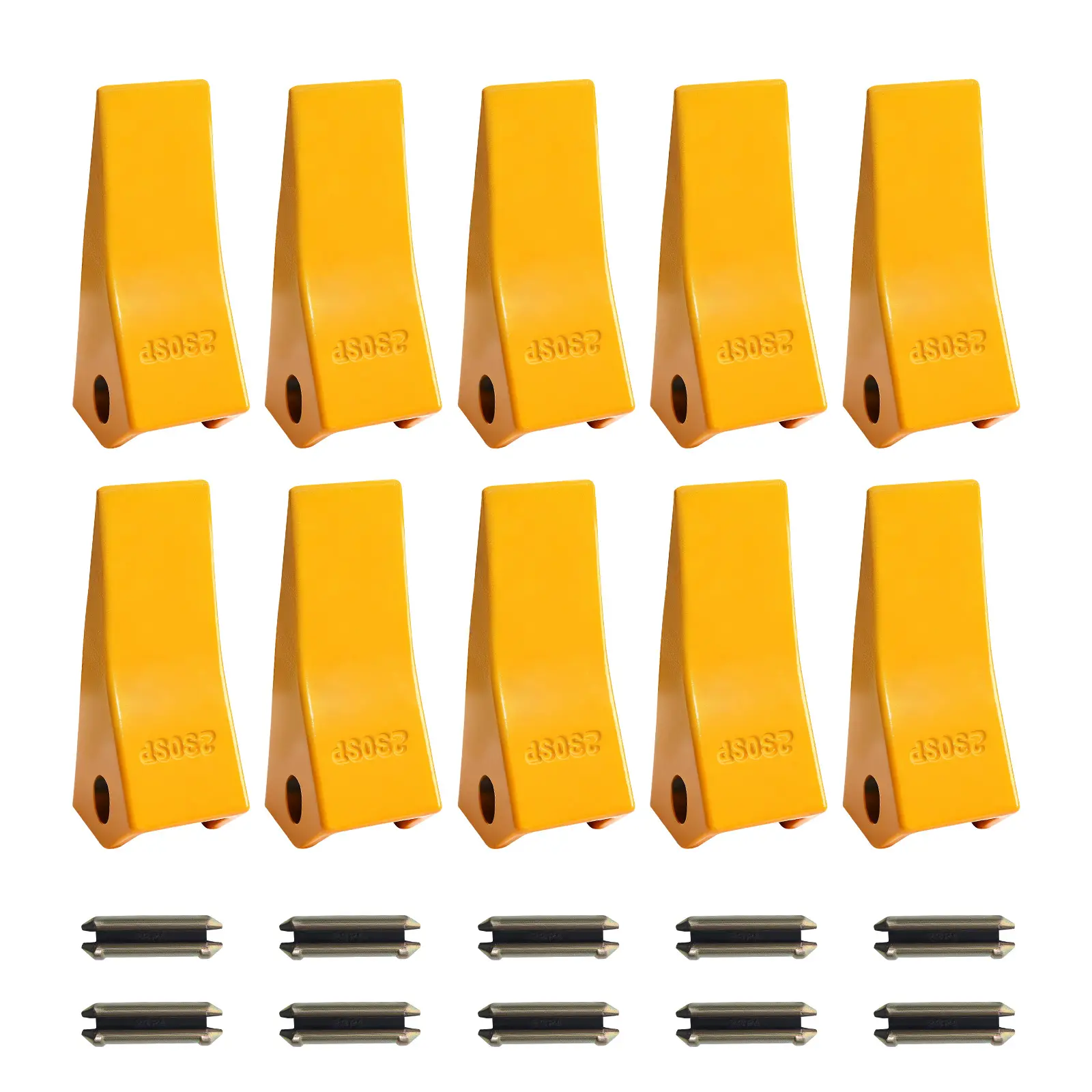 【SummerFinds】VEVOR Excavator Bucket Teeth with Pins, 10 Pack 5.79 in Bucket Tooth Set Compatible with 23 & 230 Series Excavators, Heavy Duty  Bolt on Digging Buckets Teeth for Skid Steer & Mini Excavators