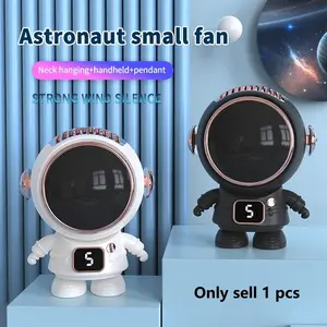 Sifox Mini Portable Fan, Astronaut Design Handheld Neck Hanging Fan, Turbine Blades Five Wind Speed Display, Office Outdoor Sports Travel Gift