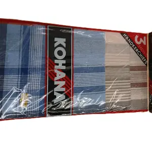 KOHANAI Handkerchiefs Pack of 3 Men's Assorted Colors and Patterns for Everyday Use
