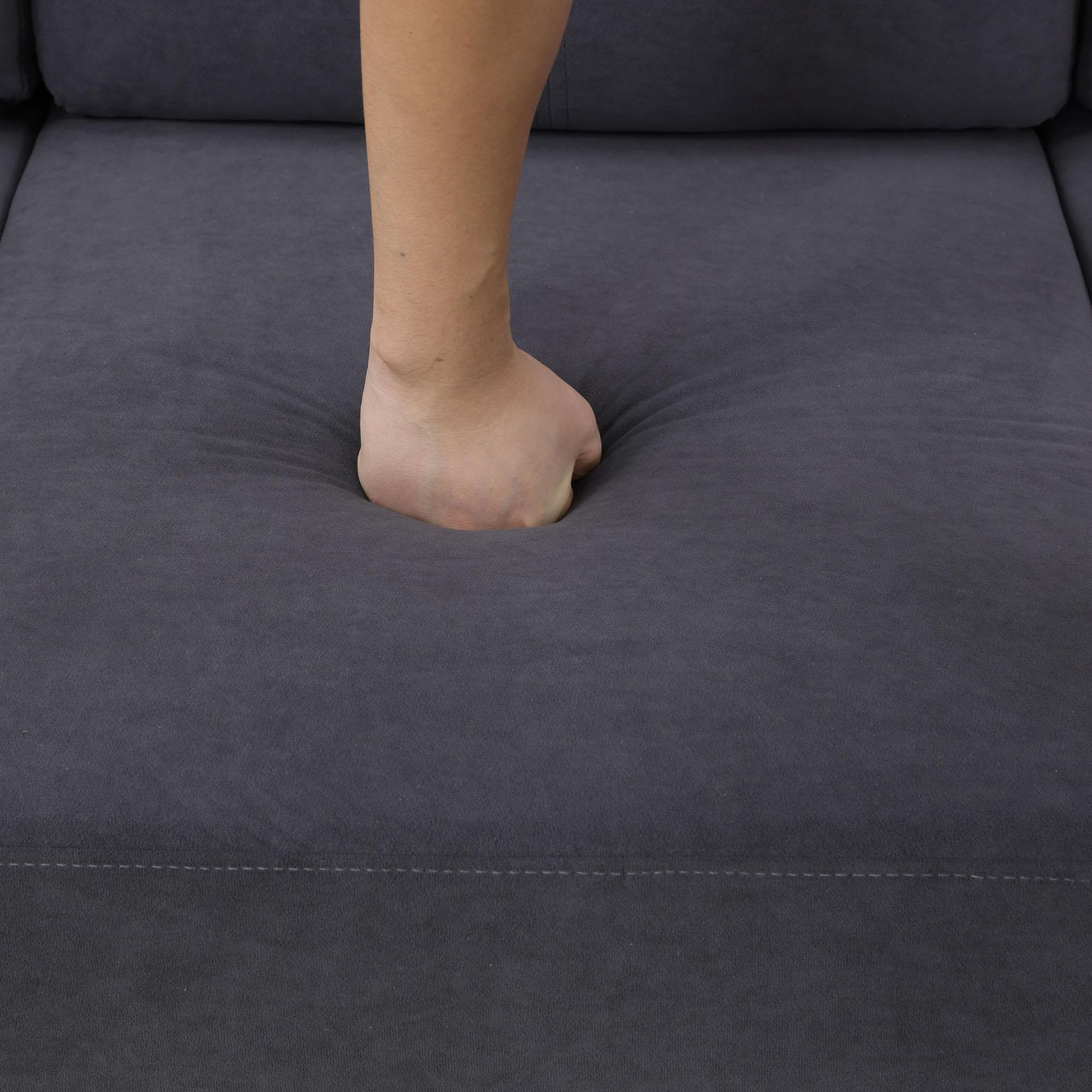 Dark Grey Cloud Soft Breathable Fluffy Fabric 2-Piece Sofa Set for Living Room, Modern Comfy Loveseat Furniture Set, Space Saving Home Decor Couch for Apartment Bedroom