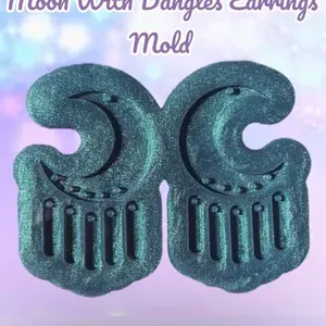 Moon With Dangling Earring Mold for resin epoxy for jewelry