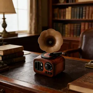 Classic Vintage Phonograph Music Box Ornament, Bedroom Decor, Home Office Decoration, Collectible Gift, Birthday Present, Mother's Day Gift