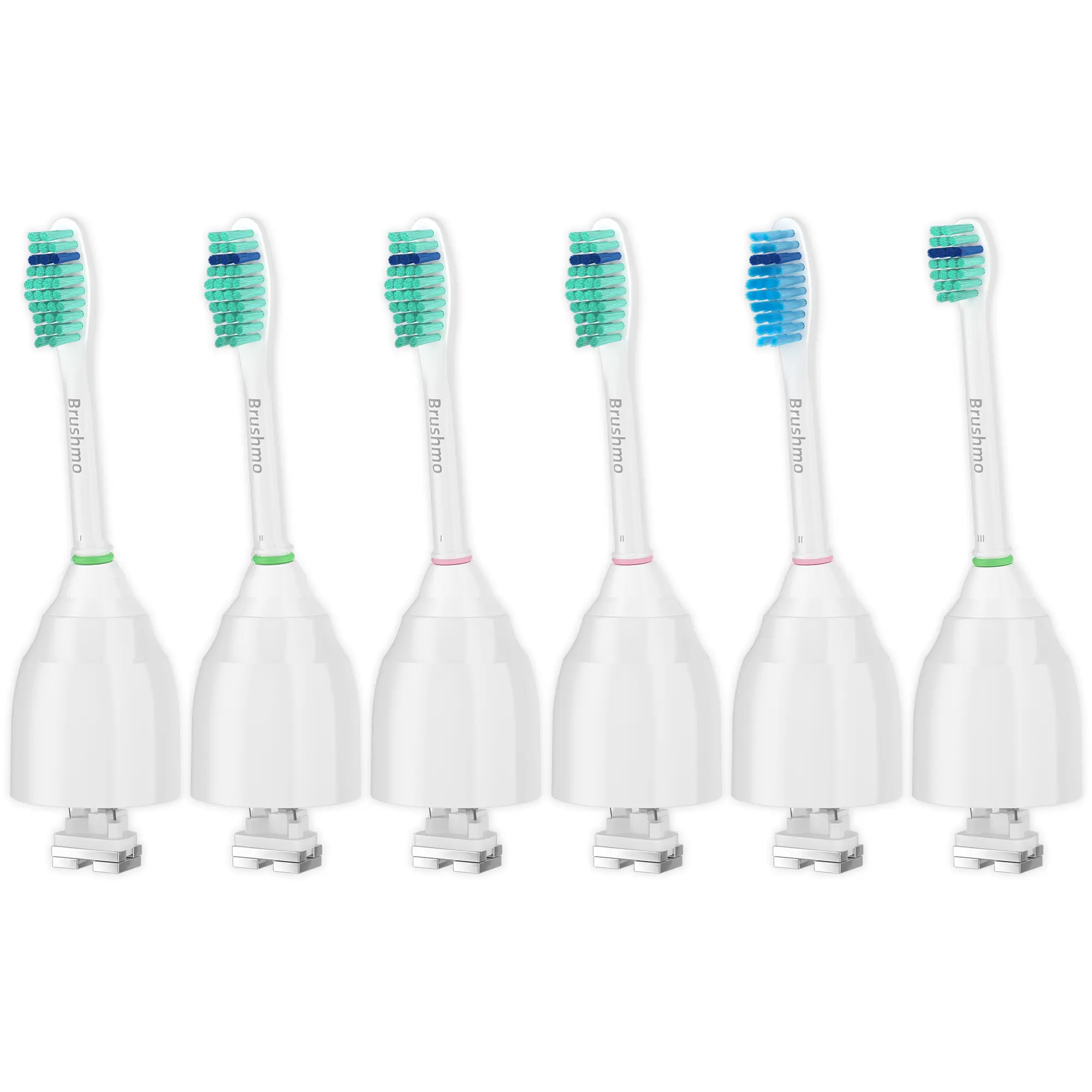 Brushmo Replacement Toothbrush Heads Compatible with Philips Sonicare E-Series HX7012 HX7022 HX7023 HX7052 with Compact, Sensitive, Standard fits Essence and Screw-On Electric, BM724+2, 6pk