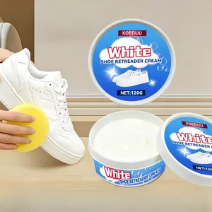 Shoe Polish for Smooth Surfaces, Ideal for Refurbishing and Caring, Perfect for Shoes with Sponge Whitening, Removes Stains, 120g