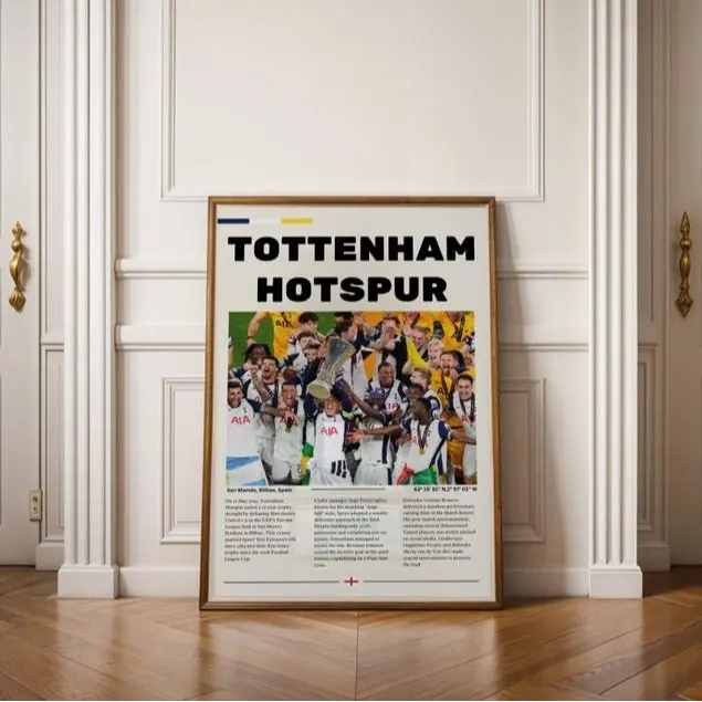 Tottenham Poster, Quality Football Memorabilia Print, Tottenham Wall Art, Europa Cup Winners Home Decor Posters (NO FRAME) Photo Decoration