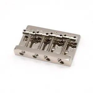 KD By AxLabs Vintage-Style Bass Bridge - 5-Screw, 4-String, String-Through-Top Or Bottom