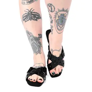 Sage Adjustable Black Buckle Slides