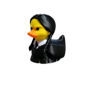 Morbid Pigtail Goth Duck Figure 2 Inches Tall 3D Printed from Hard Pla Collectible Artistic Design