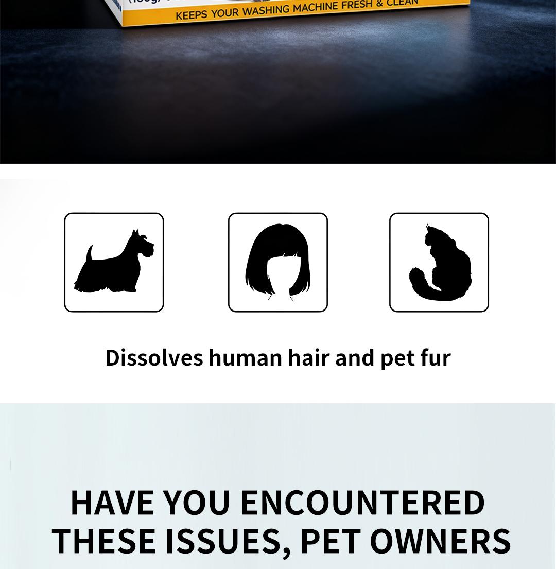 SOPAMI Washing Machine Cleaner Tablets for Pet Owners Eco-Friendly Pet-Safe Formula Removes Pet Hair & Odors Septic Safe 12 Count Deep Cleaning Tablets for Front Load Top Load HE Washers