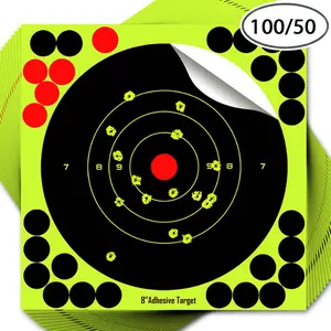 50/100PCS 8-inch Adhesive Targets Stickers Reactive Shooting Targets for Outdoor Indoor Shooting Practice, Self Adhesive Cover Up Patches