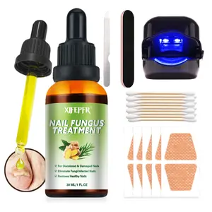 Nail Fungus Laser Treatment LED Light Set, Fungal Nail Patches Treatment for Toenails  Ginger Formula Strengthens Thick Discolored Damaged Nails & Stops Infectionl Nail Patches Treatment, Nail Fungus Remover, Professional Nail Care Tool for Home Use