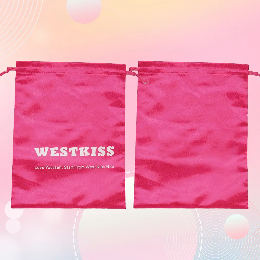 West Kiss Wig Bags Satin Packaging Pouches Carrying Storage Bags For Packaging Hair Extensions, Bundles, Wigs Organiser