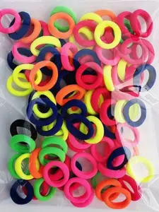100 Colorful Nylon Hair Ties, Plain Pattern, Casual Style, All Seasons Use, Basic Hair Accessories, Textile Coating