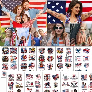 10pcs Temporary Tattoo Stickers Set, Usa Independence Day Design, Party & Event Accessories, New Arrival, Perfect for Celebrations