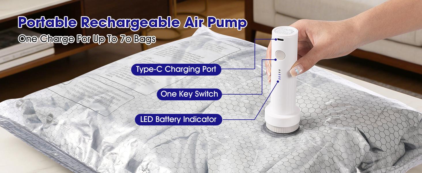 【2026 Upgraded】X7 Cordless Travel Vacuum Storage Compression Bag Set with Rechargeable air Pump 9/15 Pack Waterproof & Reusable Compression Packing Bags for 3 Size,140L/Min Powerful Air Removal,Perfect for Carry-On Suitcases Mother’s Day Gift Idea 【2026 Upgraded】X7 Cordless Travel Vacuum Storage Compression Bag Set with Rechargeable air Pump 9/15 Pack Waterproof & Reusable Compression Packing Bags for 3 Size,140L/Min Powerful Air Removal,Perfect for Carry-On Suitcases Mother’s Day Gift Idea