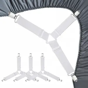 No More Loose Sheets! 4PCS Bed Sheet Holders – Strong Elastic Straps for Mattress, Sofa & Table Covers