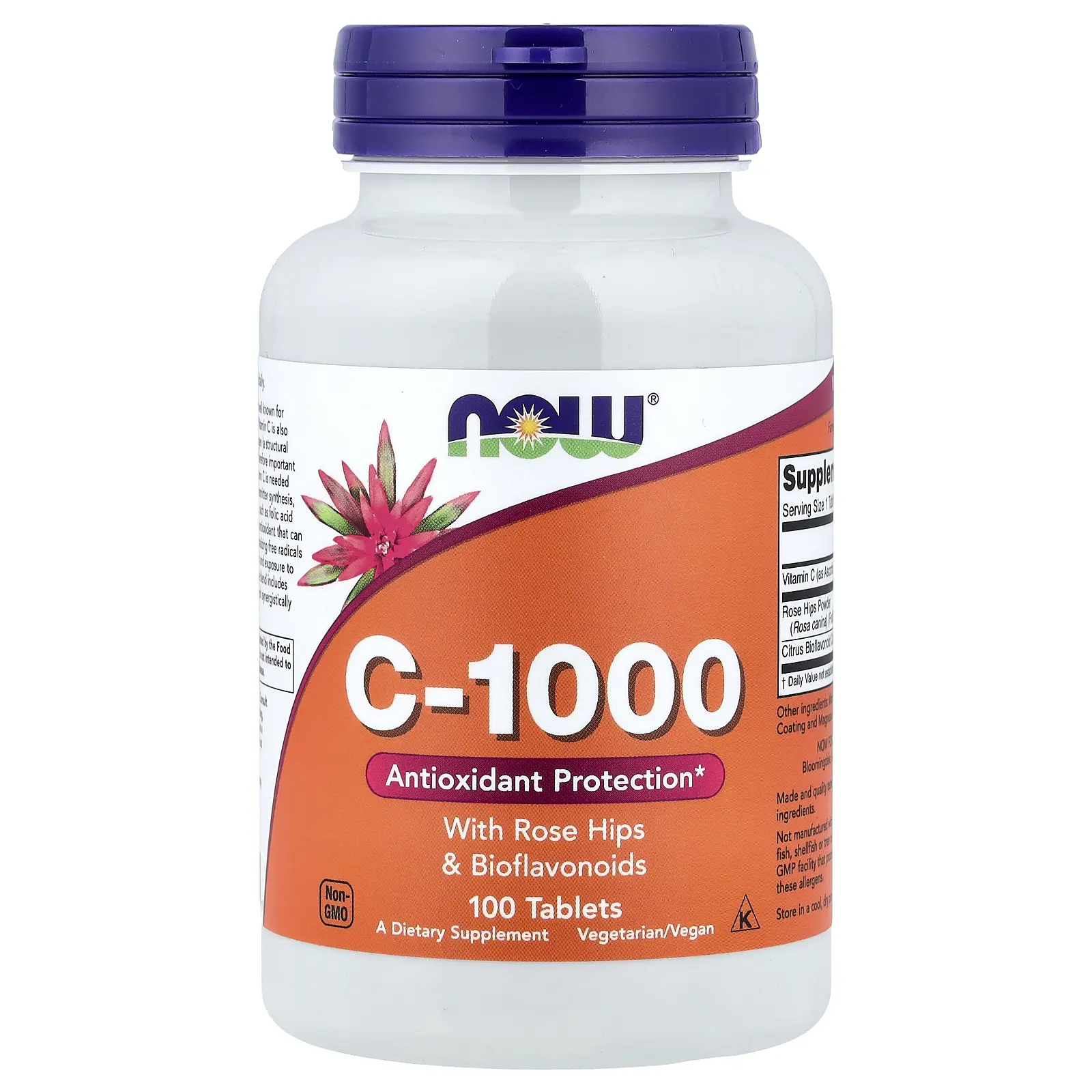 NOW Foods C-1000, with Rose Hips & Bioflavonoids, 100 Tablets