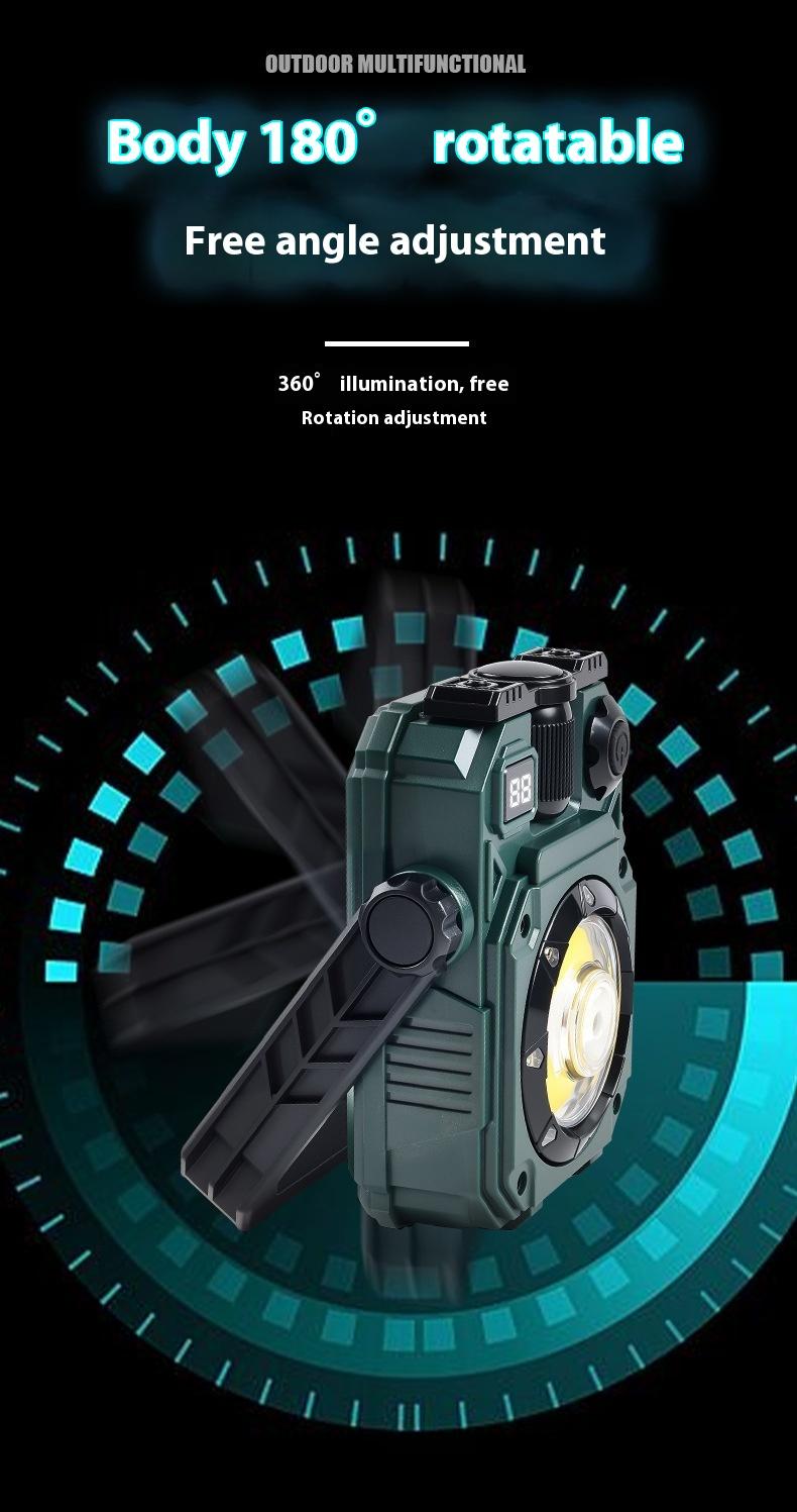 WorkLight Camping Light With Built-in Power Supply, Type-C Rechargeable, Outdoor Light, Multiple Light Sources, Dimming, Emergency Transition, Rainbow Cycle Multi-functional Flashlight.