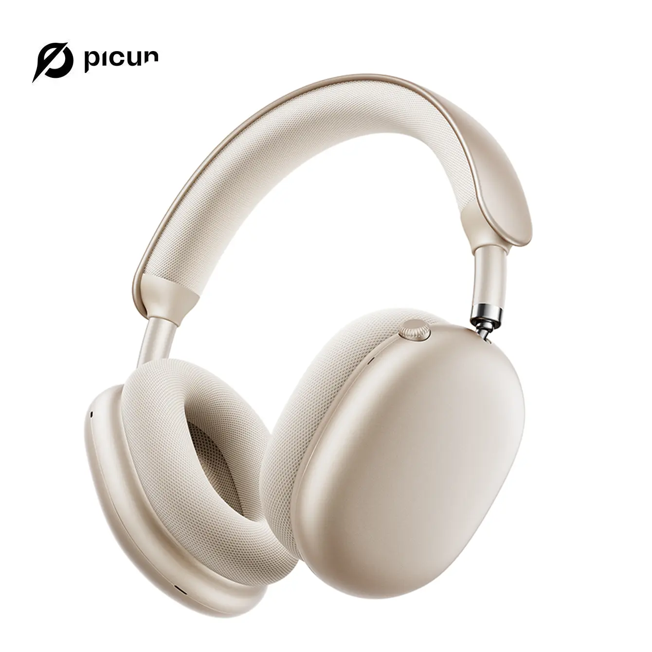 Picun F8 Pro Over-Ear Active Noise Canceling Wireless Headphones - 52dB ANC, Detachable Fabric Ear Cups, Bluetooth 5.4, Seamless Dual-Device Pairing, Cable Charging, Oval Design, iPhone/Android Compatible, Durable Audio Headset, Ideal Christmas Gift