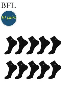 10 Pairs Men's Work Office Socks, All-Season Breathable Comfortable Business Mid-Calf Socks