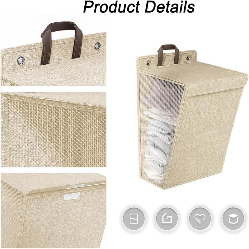 Wall-Mounted Laundry Hamper - FOLDABLE & HANGING with LID! Large Capacity, Collapsible Clothes Basket for Space-Saving Storage (Bathroom, Dorm, Closet) Wall-Mounted Laundry Hamper - FOLDABLE & HANGING with LID! Large Capacity, Collapsible Clothes Basket for Space-Saving Storage (Bathroom, Dorm, Closet)