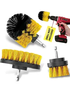 LMMAKE 3Pcs Drill Brush Attachment Kit for Electric Drills - Gentle & Effective Cleaning for Automotive Interiors, Boat Seats, Carpets, Upholstery, Bathroom Tiles & Grout - Essential for Homeowners & Professional Cleaners