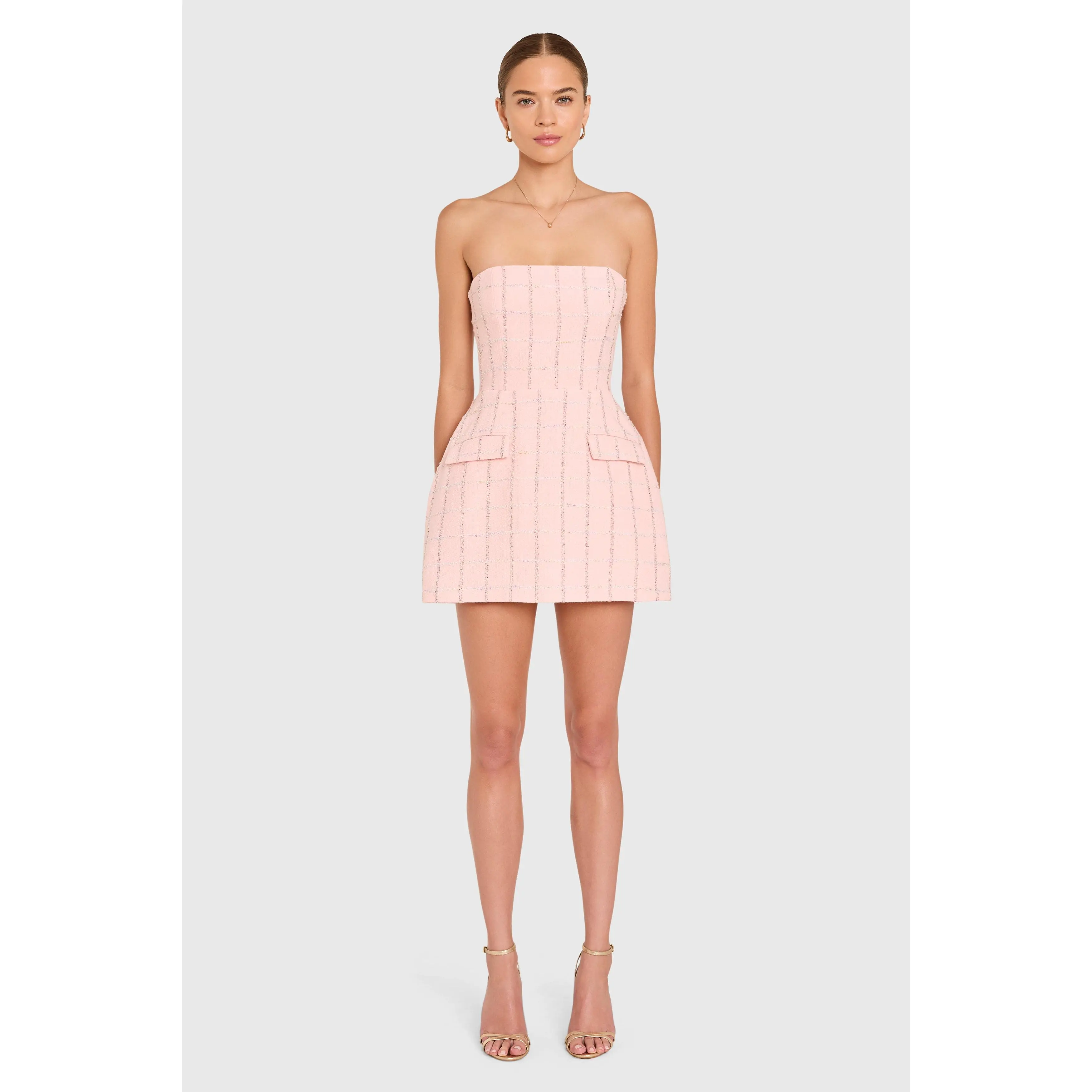 Strapless Bethany Romper in Charlotte Tweed